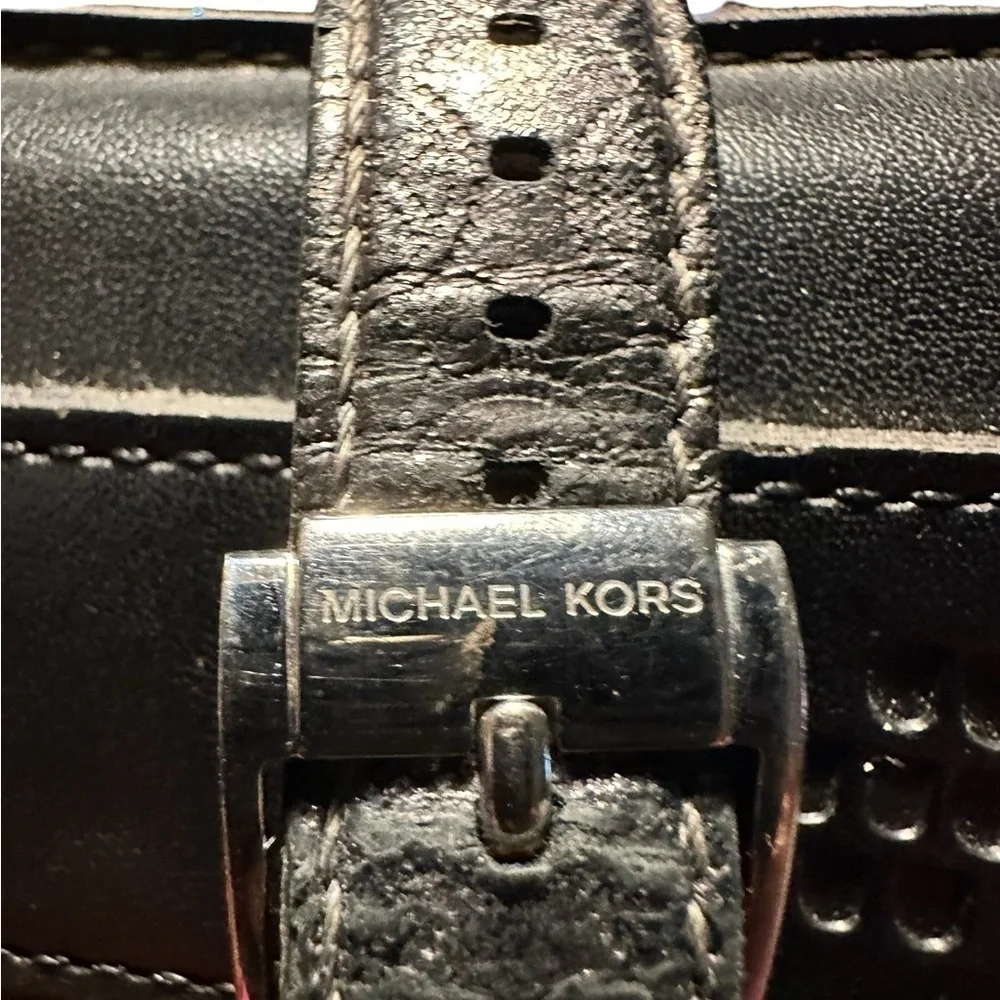 Michael Kors Tank Watch - Unisex.  Grey leather band.